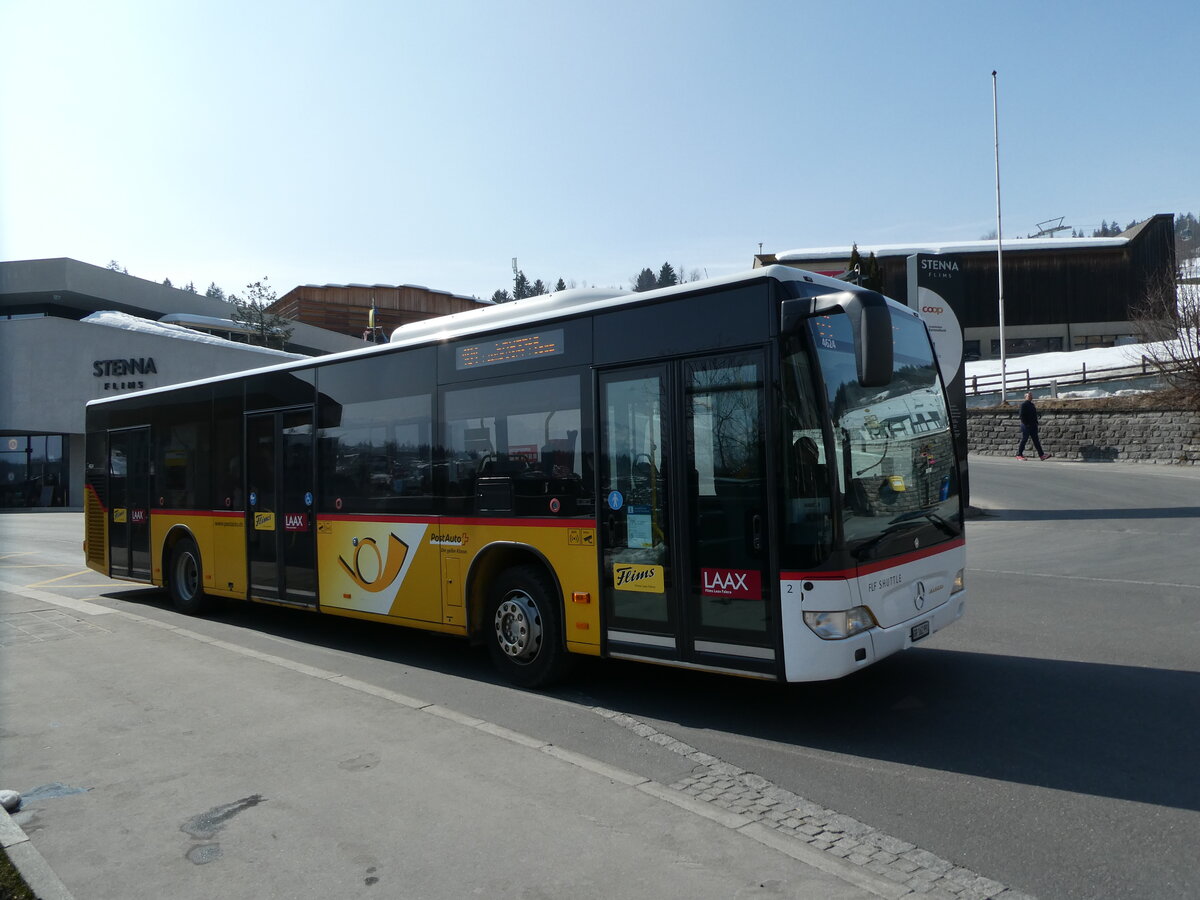 (233'774) - PostAuto Graubnden - Nr. 2/GR 162'991 - Mercedes (ex PostAuto Nordschweiz) am 11. Mrz 2022 in Flims, Bergbahnen