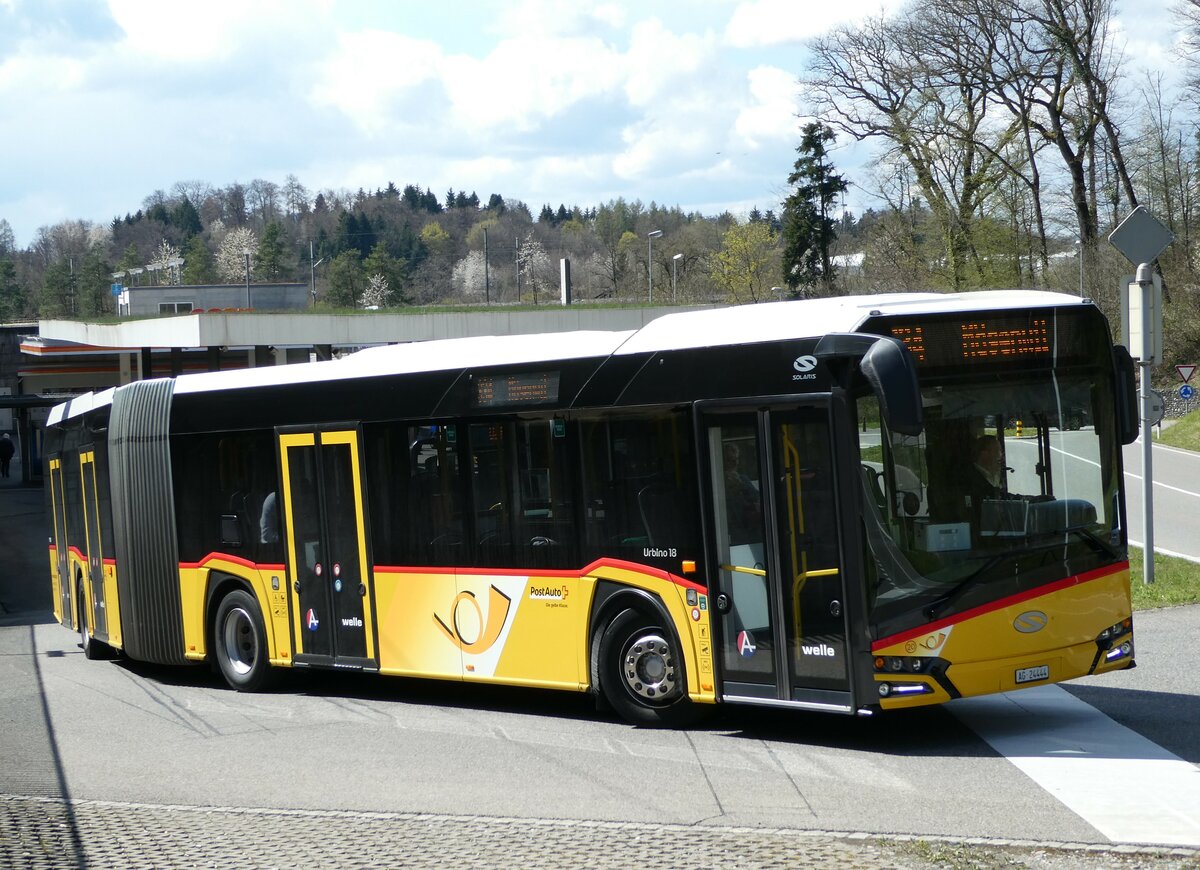 (234'351) - Twerenbold, Baden - Nr. 20/AG 24'444 - Solaris am 10. April 2022 beim Bahnhof Mellingen-Heitersberg
