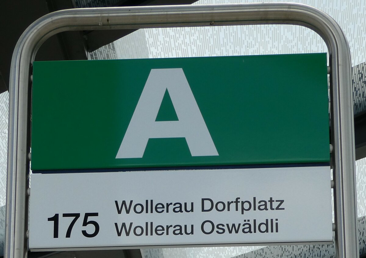 (235'160) - Bamert-Haltestellenschild - Richterswil, Bahnhof - am 4. Mai 2022