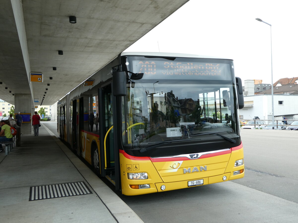 (236'015) - Eurobus, Arbon - Nr. 1/TG 686 - MAN am 21. Mai 2022 in Arbon, Bushof