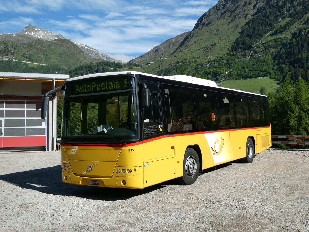 (236'217) - AutoPostale Ticino - Nr. 515/TI 215'370 - Volvo am 26. Mai 2022 in Airolo, Neue Garage Marchetti