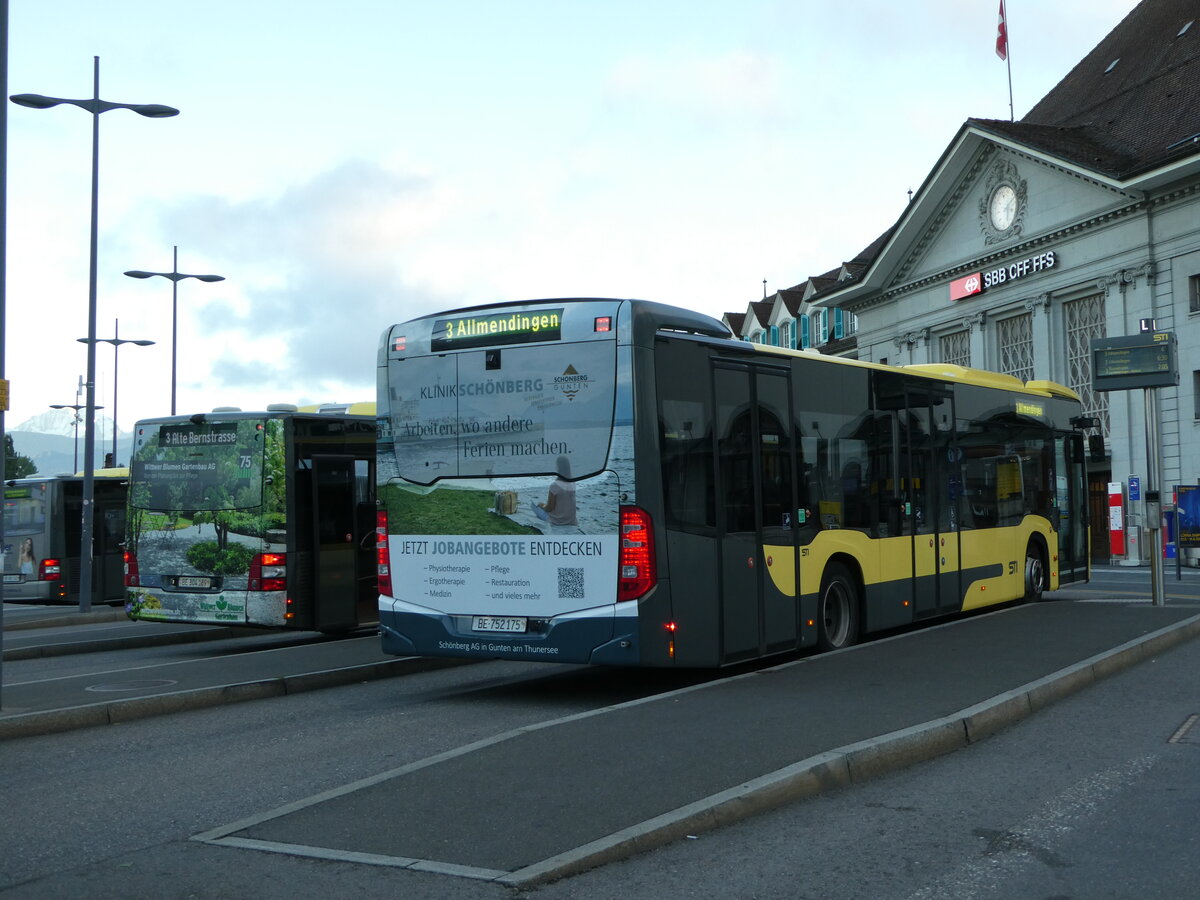 (237'740) - STI Thun - Nr. 175/BE 752'175 - Mercedes am 2. Juli 2022 beim Bahnhof Thun