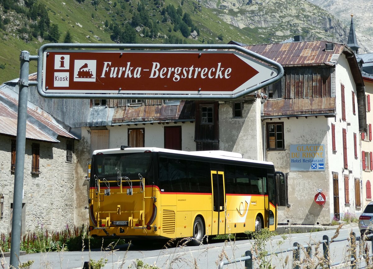 (238'416) - PostAuto Bern - BE 487'695 - Iveco am 24. Juli 2022 in Gletsch, Post