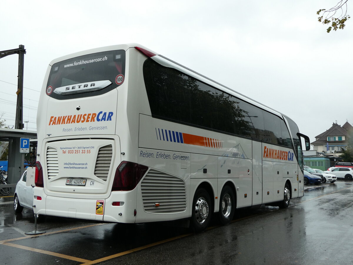(239'106) - Fankhauser, Sigriswil - BE 42'491 - Setra am 19. August 2022 in Thun, CarTerminal 