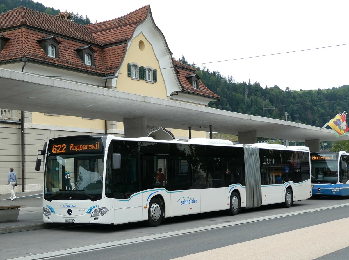 (239'259) - Schneider, Ermenswil - Nr. 5/SG 48'388 - Mercedes am 20. August 2022 beim Bahnhof Wattwil