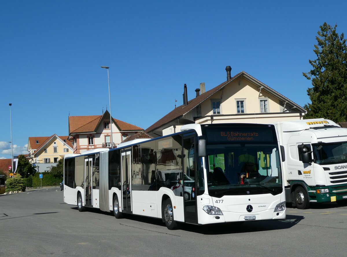 (240'048) - Intertours, Domdidier - Nr. 477/FR 300'477 - Mercedes (ex Nr. 202) am 11. September 2022 beim Bahnhof Kerzers
