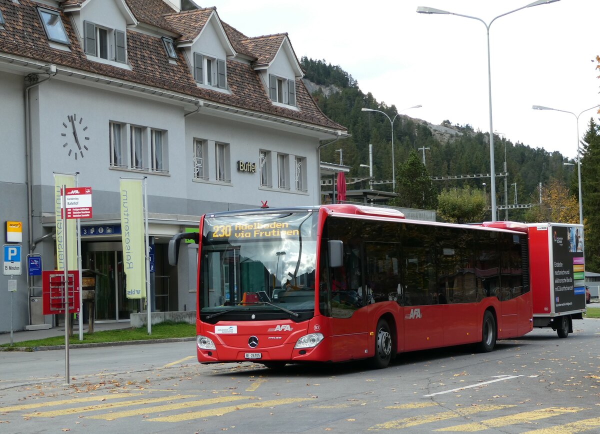 (240'876) - AFA Adelboden - Nr. 93/BE 26'705 - Mercedes am 10. Oktober 2022 beim Bahnhof Kandersteg