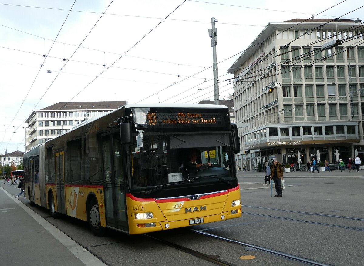 (241'028) - Eurobus, Arbon - Nr. 1/TG 686 - MAN am 11. Oktober 2022 beim Bahnhof St. Gallen