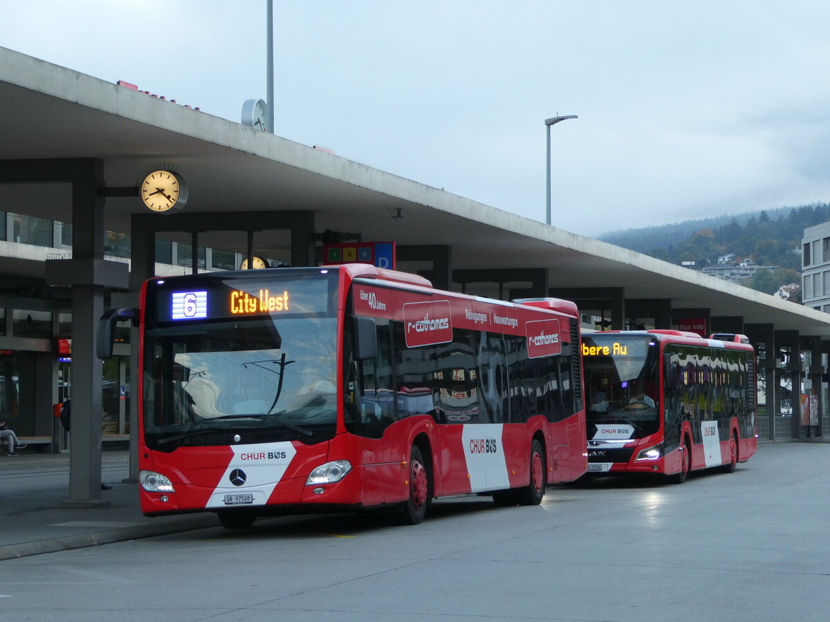 (241'059) - Chur Bus, Chur - Nr. 8/GR 97'508 - Mercedes am 12. Oktober 2022 beim Bahnhof Chur