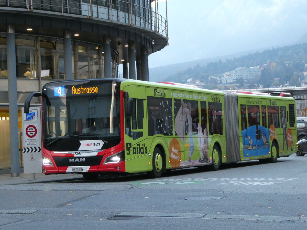 (241'170) - Chur Bus, Chur - Nr. 54/GR 155'854 - MAN am 12. Oktober 2022 in Chur, Post 1