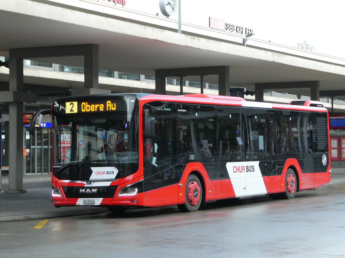 (241'268) - Chur Bus, Chur - Nr. 20/GR 97'520 - MAN am 14. Oktober 2022 beim Bahnhof Chur