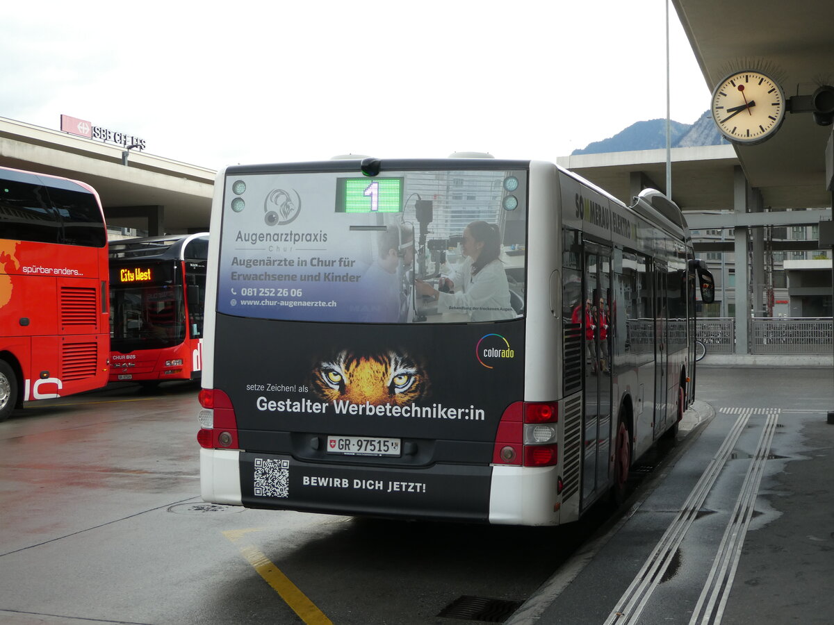 (241'279) - Chur Bus, Chur - Nr. 15/GR 97'515 - MAN am 14. Oktober 2022 beim Bahnhof Chur