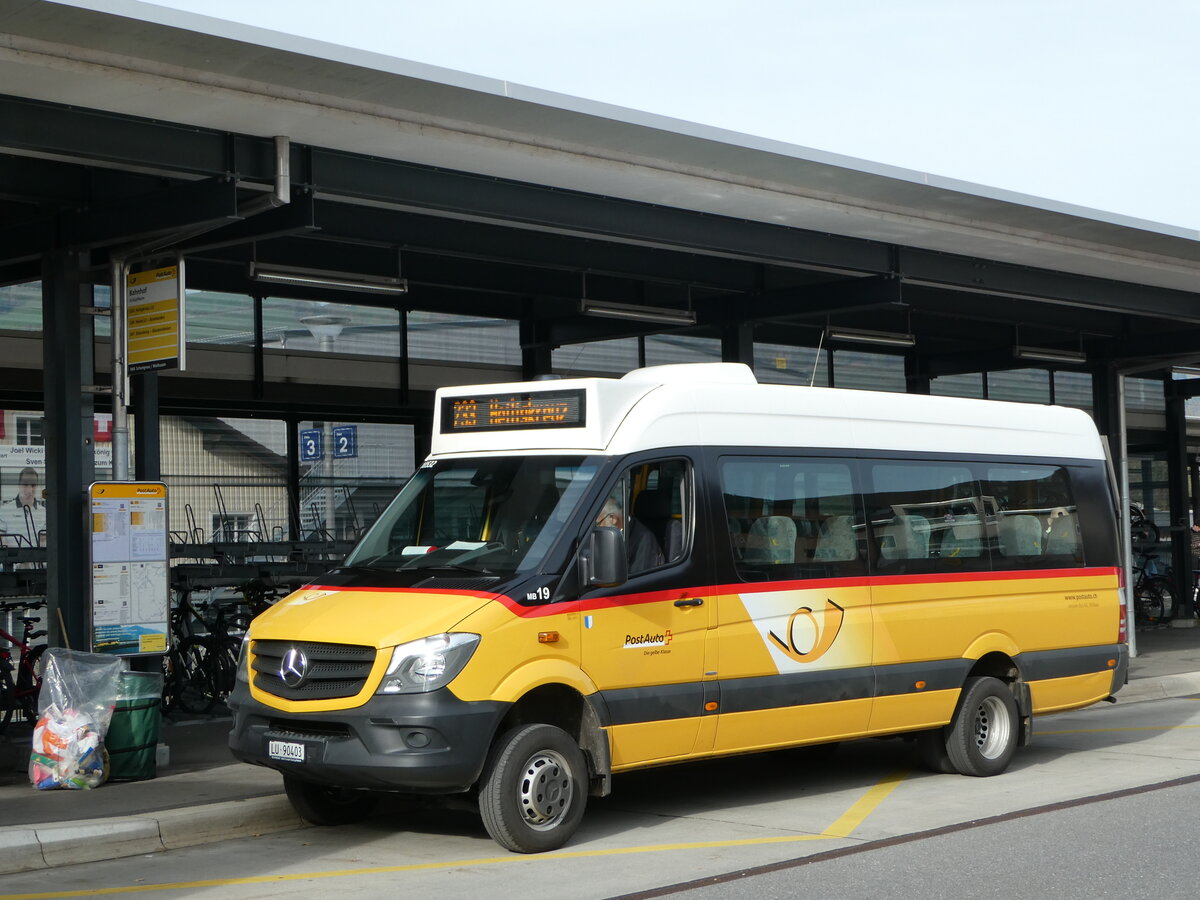 (242'420) - Amstein, Willisau - Nr. MB 19/LU 90'403 - Mercedes (ex Schnider, Schpfheim) am 11. November 2022 beim Bahnhof Schpfheim