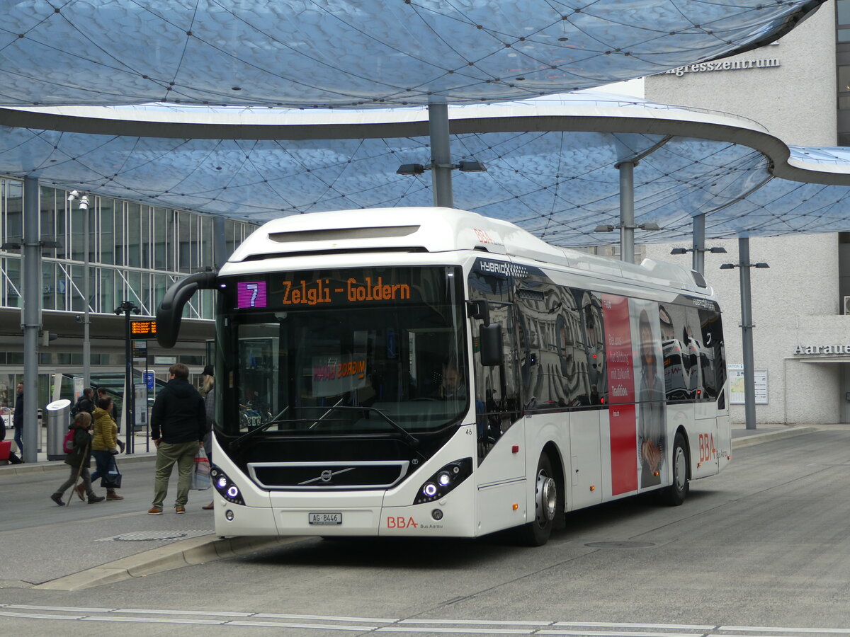 (242'550) - BBA Aarau - Nr. 54/AG 8446 - Volvo am 12. November 2022 beim Bahnhof Aarau