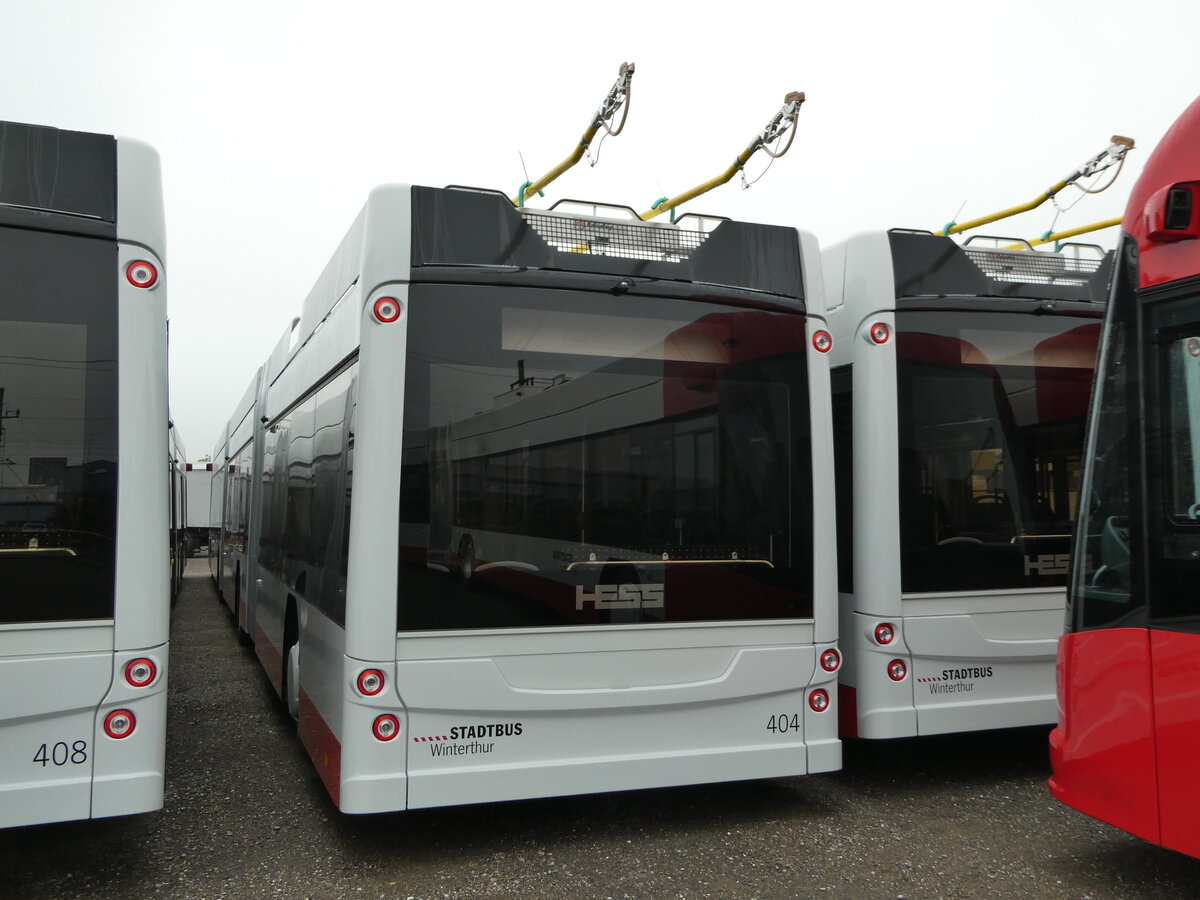 (242'595) - SW Winterthur - Nr. 404 - Hess/Hess Doppelgelenktrolleybus am 13. November 2022 in Wil, Larag