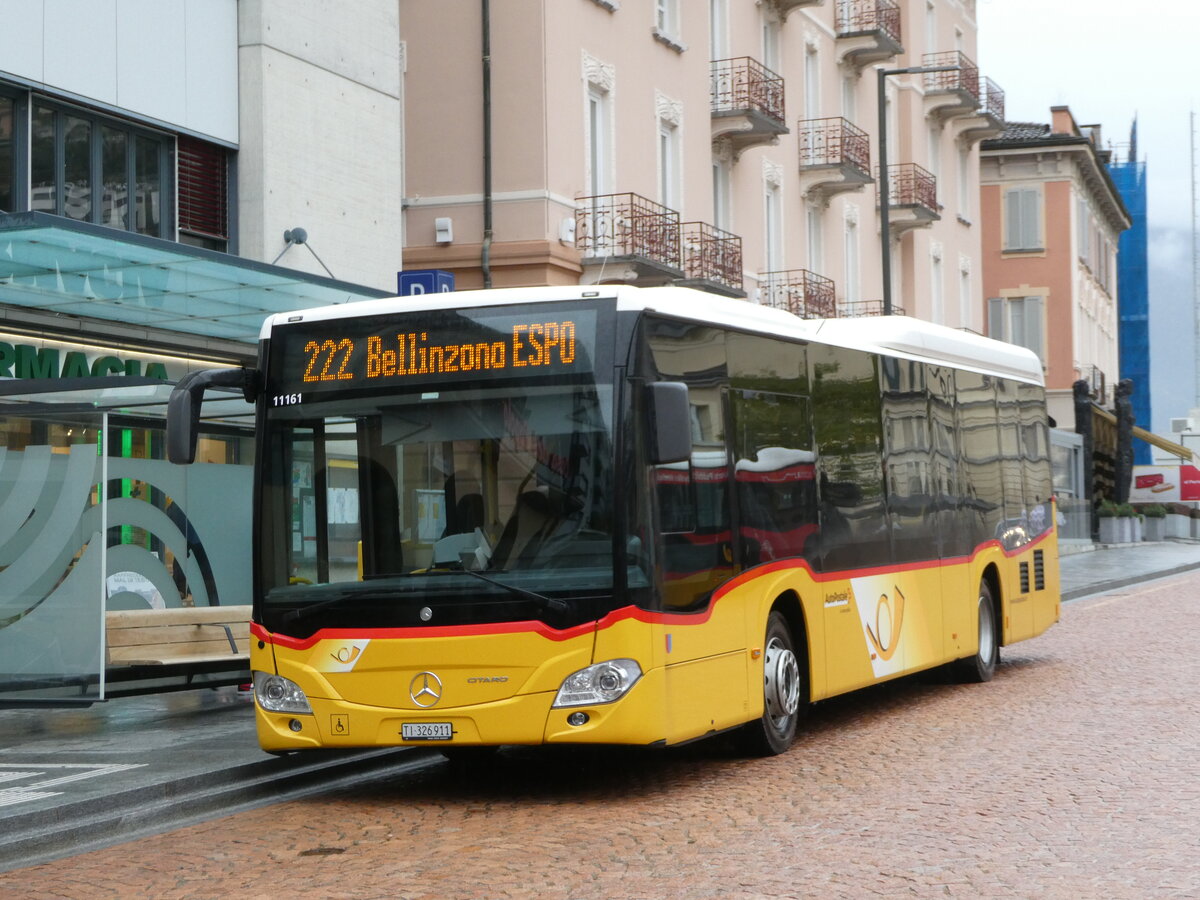 (242'728) - AutoPostale Ticino - TI 326'911 - Mercedes am 15. November 2022 beim Bahnhof Bellinzona