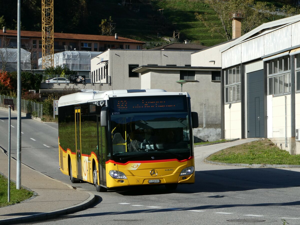 (242'817) - AutoPostale Ticino - Nr. 557/TI 326'907 - Mercedes am 16. November 2022 in Barbengo, Via dei Balconi