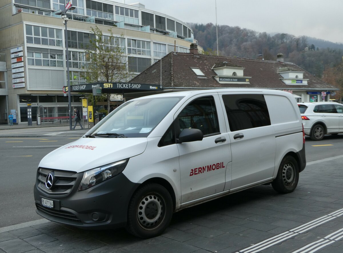 (243'489) - Bernmobil, Bern - BE 477'364 - Mercedes am 7. Dezember 2022 beim Bahnhof Thun
