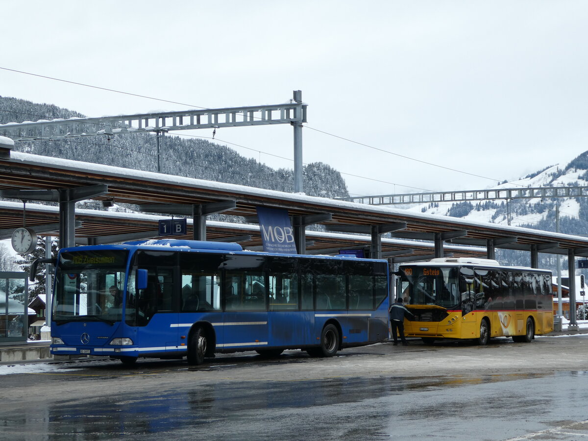 (243'858) - Tritten, Zweisimmen - BE 26'971 - Mercedes (ex BE 633'034; ex AFA Adelboden Nr. 94) am 13. Dezember 2022 beim Bahnhof Gstaad