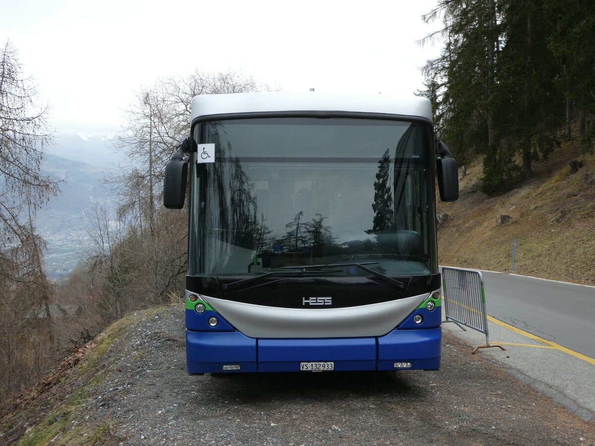 (244'188) - Interbus, Kerzers - VS 132'933 - Scania/Hess (ex TPL Lugano Nr. 208) am 26. Dezember 2022 in Veysonnaz, Postgarage (Einsatz Theytaz)