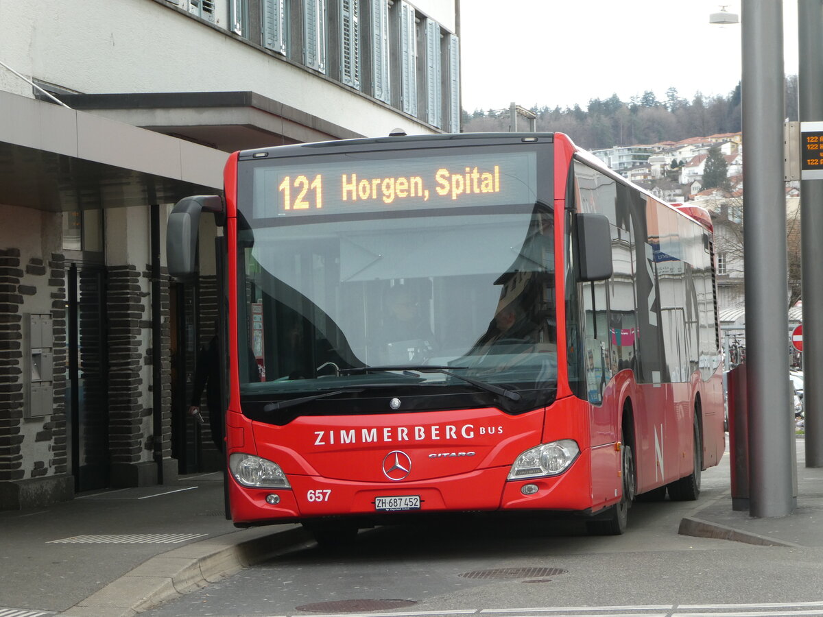 (245'744) - AHW Horgen - Nr. 657/ZH 687'452 - Mercedes am 3. Februar 2023 beim Bahnhof Wdenswil