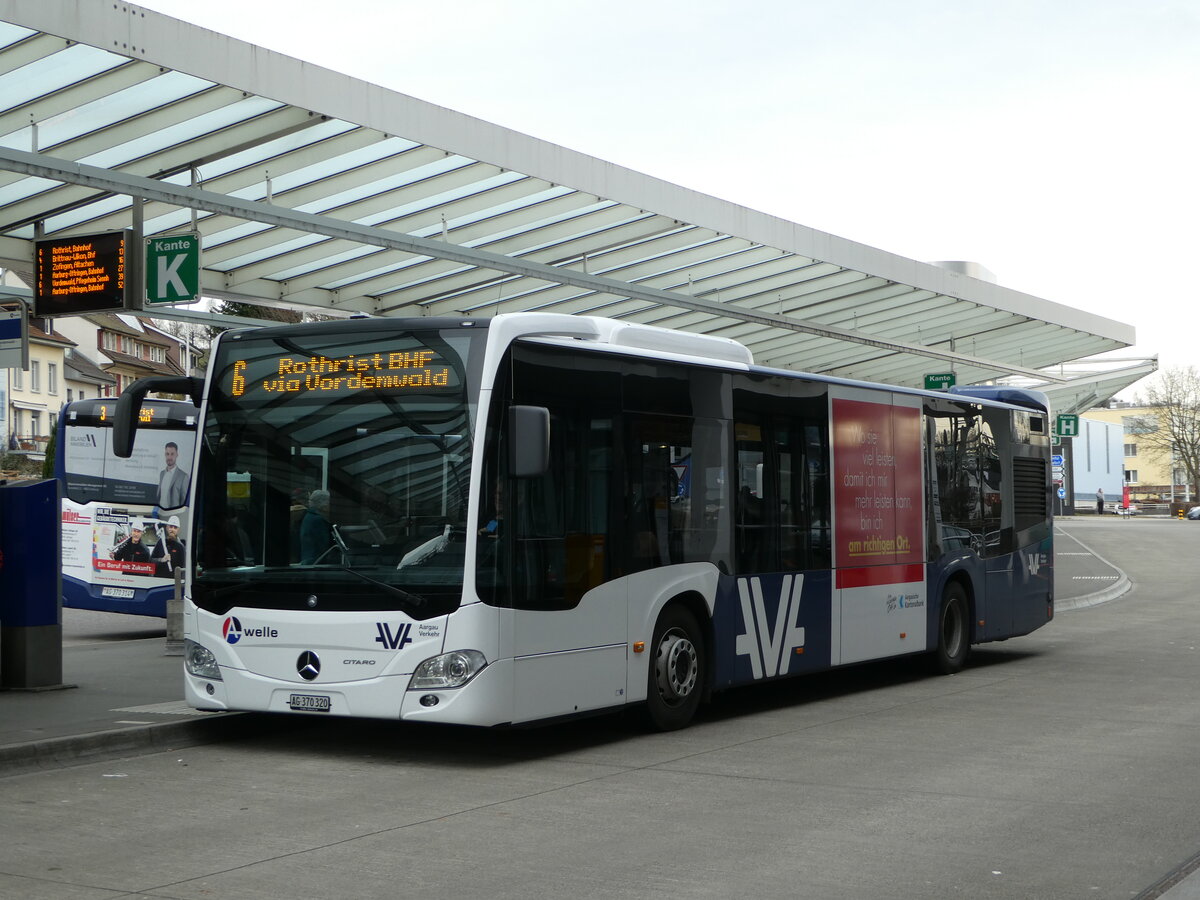 (245'760) - Limmat Bus, Dietikon - AG 370'320 - Mercedes am 3. Februar 2023 beim Bahnhof Zofingen