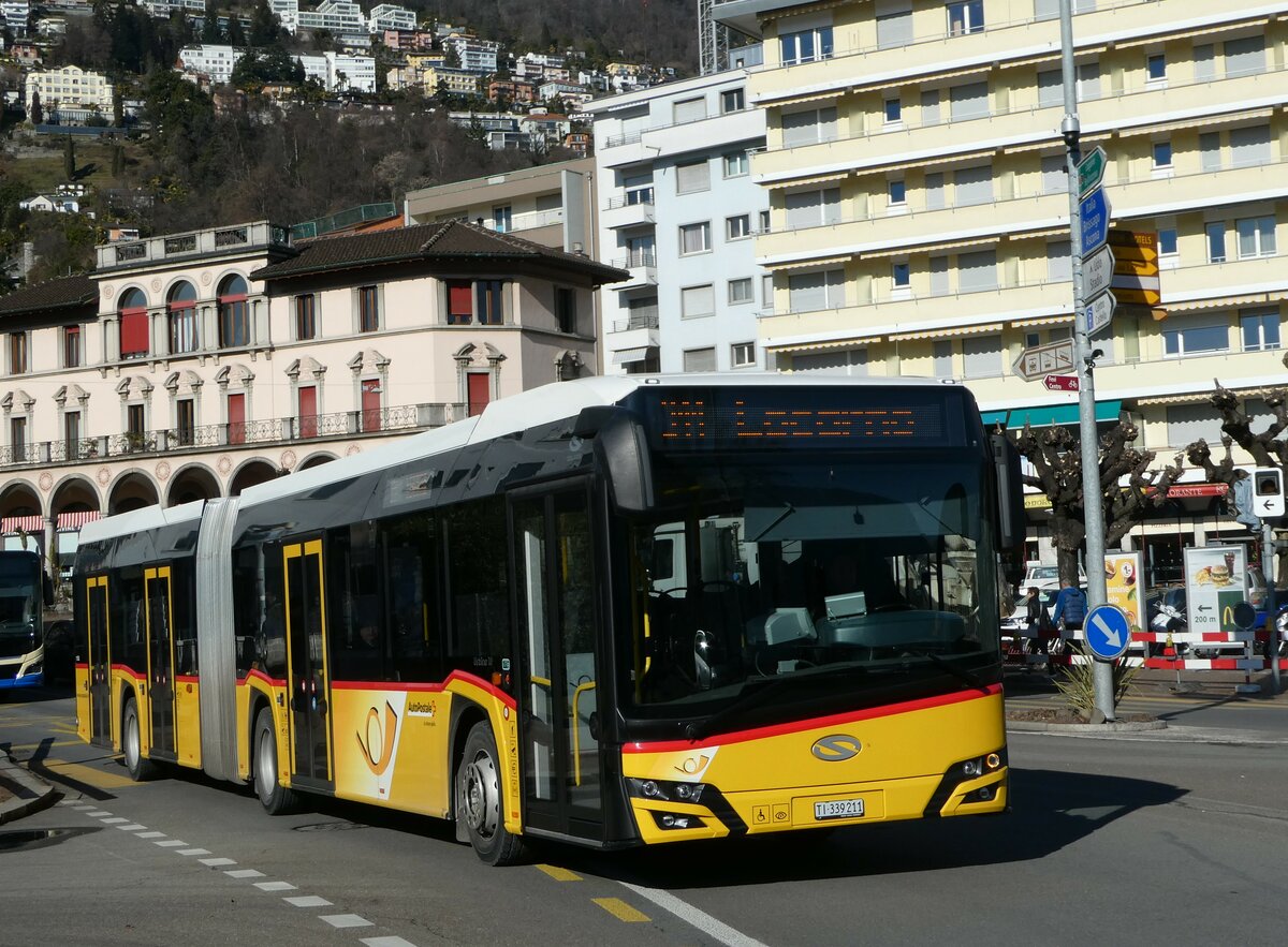 (245'935) - AutoPostale Ticino - TI 339'211/PID 11'502 - Solaris am 7. Februar 2023 in Locarno, Debarcadero