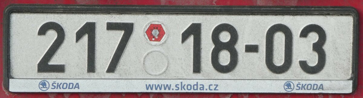 (246'342) - Aus Tschechien: Nummernschild - 217 18-03 - am 18. Februar 2023 in Thun, Lachen