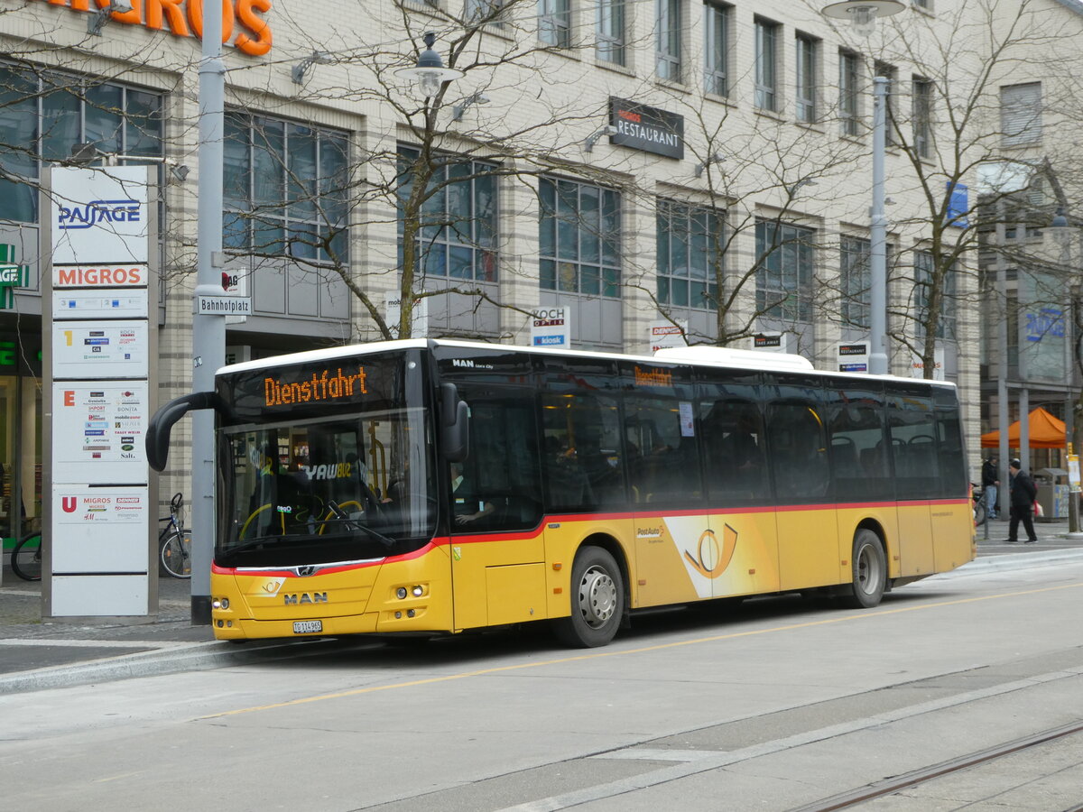 (246'626) - PostAuto Ostschweiz - TG 114'965/PID 11'126 - MAN am 25. Februar 2023 beim Bahnhof Frauenfeld