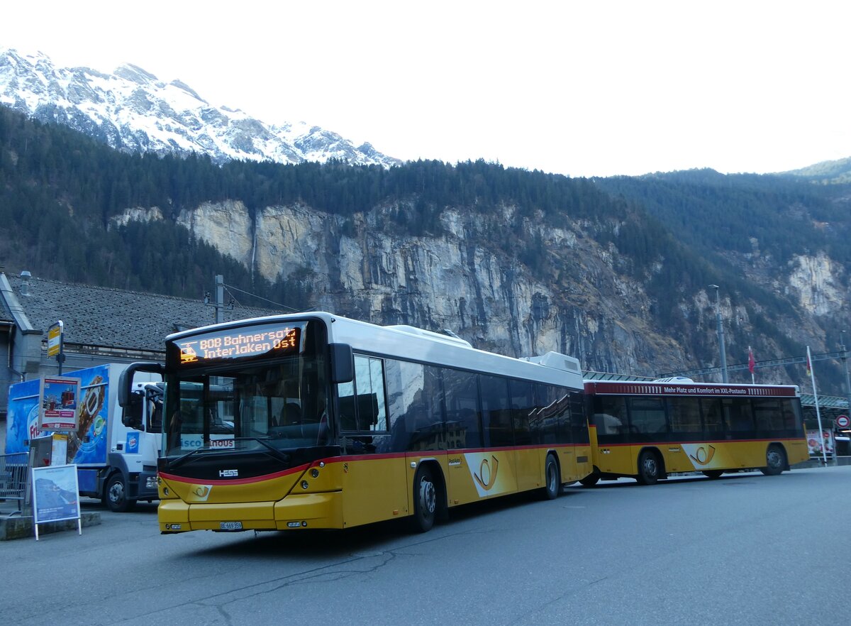 (248'760) - PostAuto Bern - BE 669'359/PID 10'147 - Hess (ex Nr. 6; ex Klopfstein, Laupen Nr. 6) am 18. April 2023 beim Bahnhof Lauterbrunnen