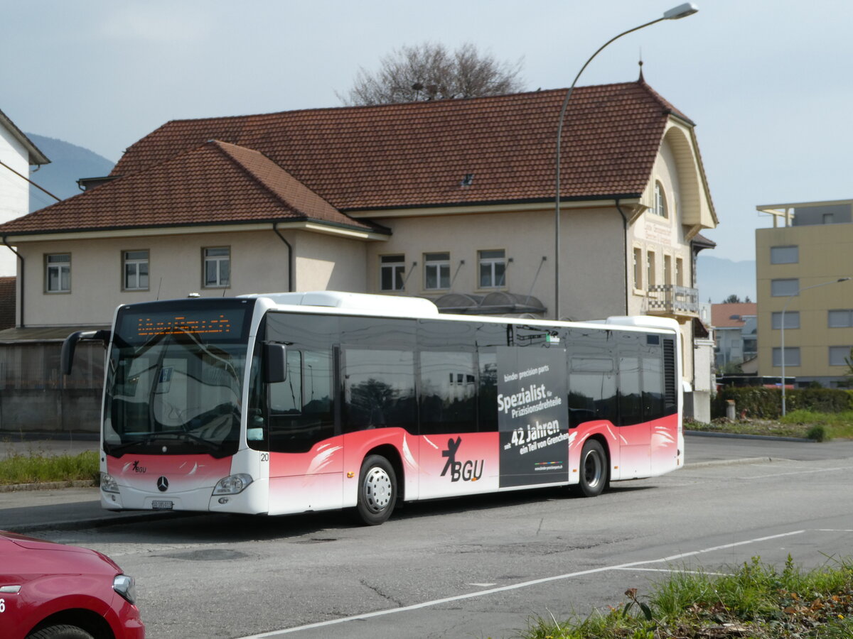 (249'000) - BGU Grenchen - Nr. 20/SO 185'013 - Mercedes am 22. April 2023 beim Bahnhof Grenchen Sd