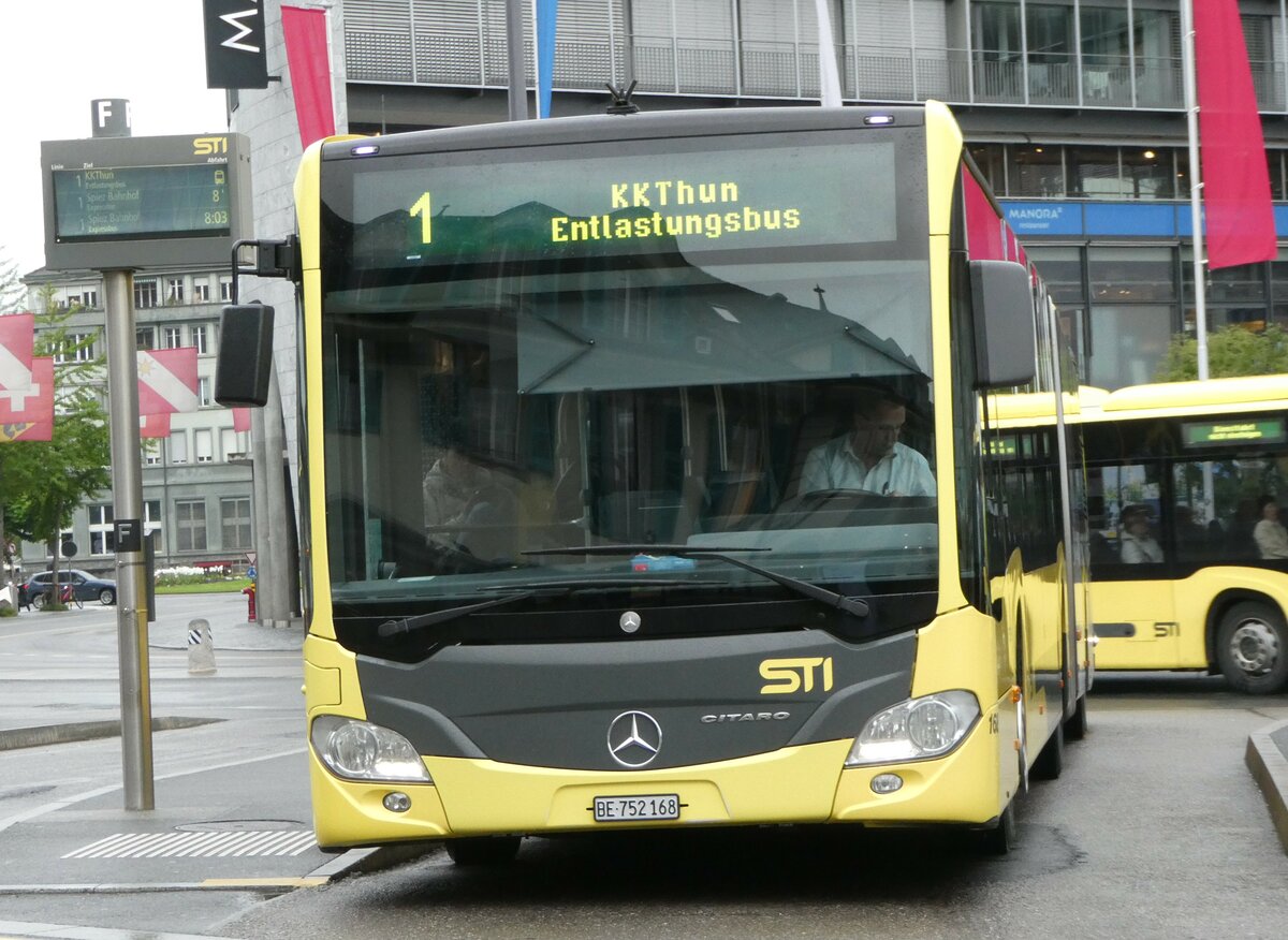 (249'848) - STI Thun - Nr. 168/BE 752'168 - Mercedes am 12. Mai 2023 beim Bahnhof Thun