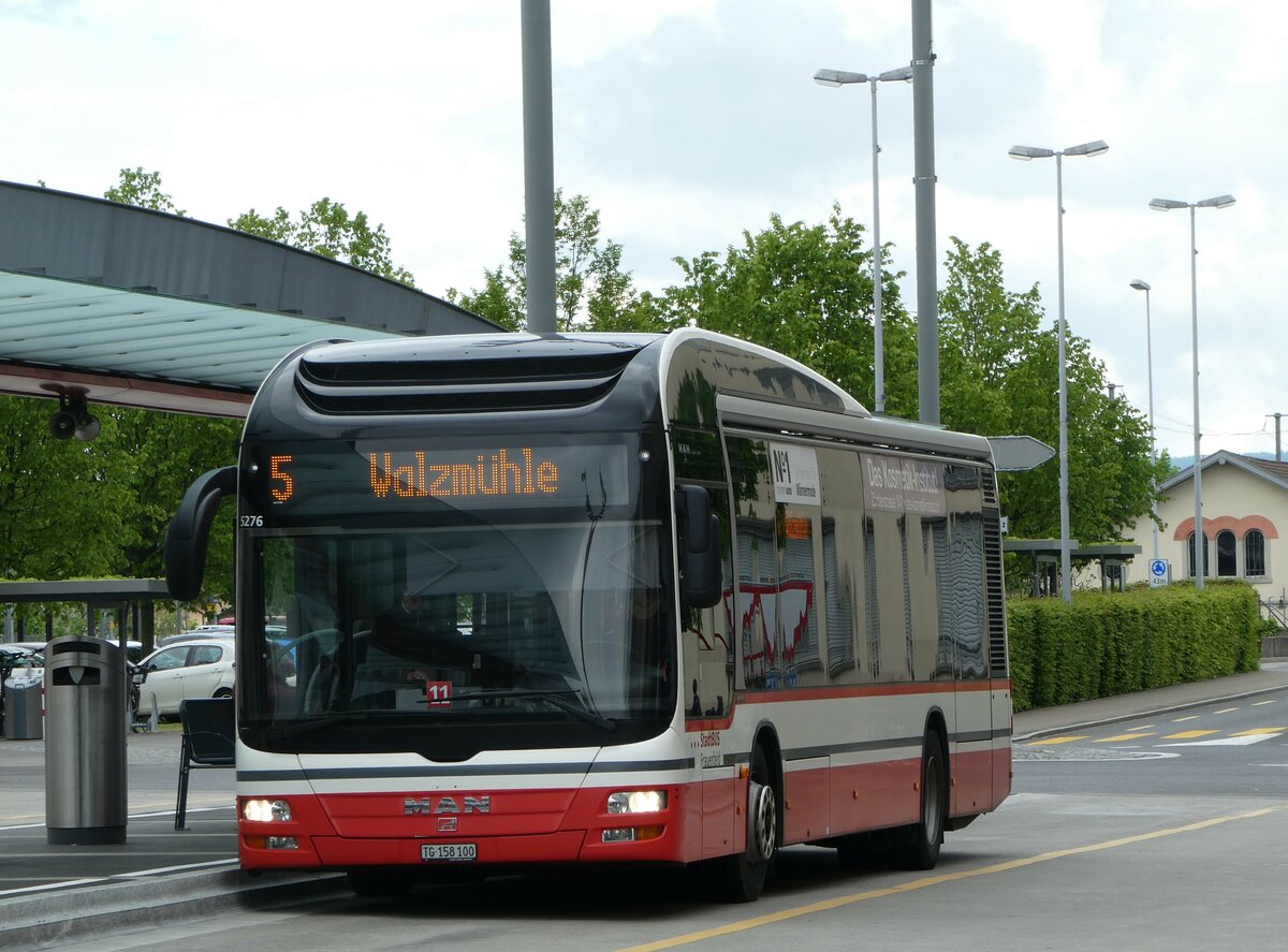(249'876) - PostAuto Ostschweiz - TG 158'100/PID 5276 - MAN am 12. Mai 2023 beim Bahnhof Frauenfeld