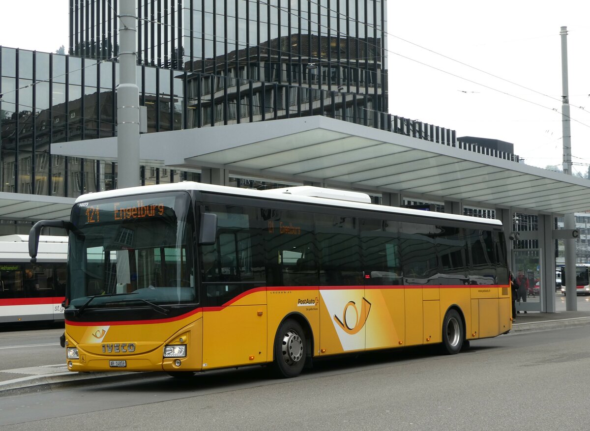 (250'043) - PostAuto Ostschweiz - AR 14'859/PID 10'373 - Iveco am 16. Mai 2023 beim Bahnhof St. Gallen