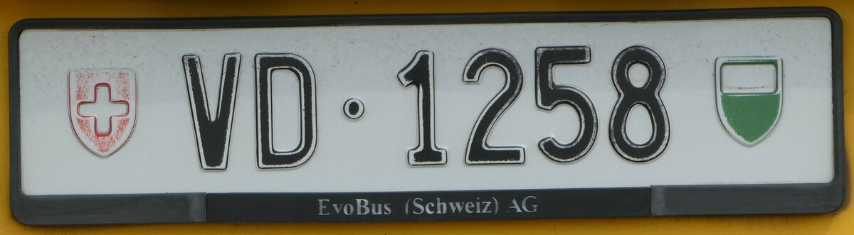 (250'206) - Nummernschild - VD 1258 - am 18. Mai 2023 in Yverdon, Postgarage