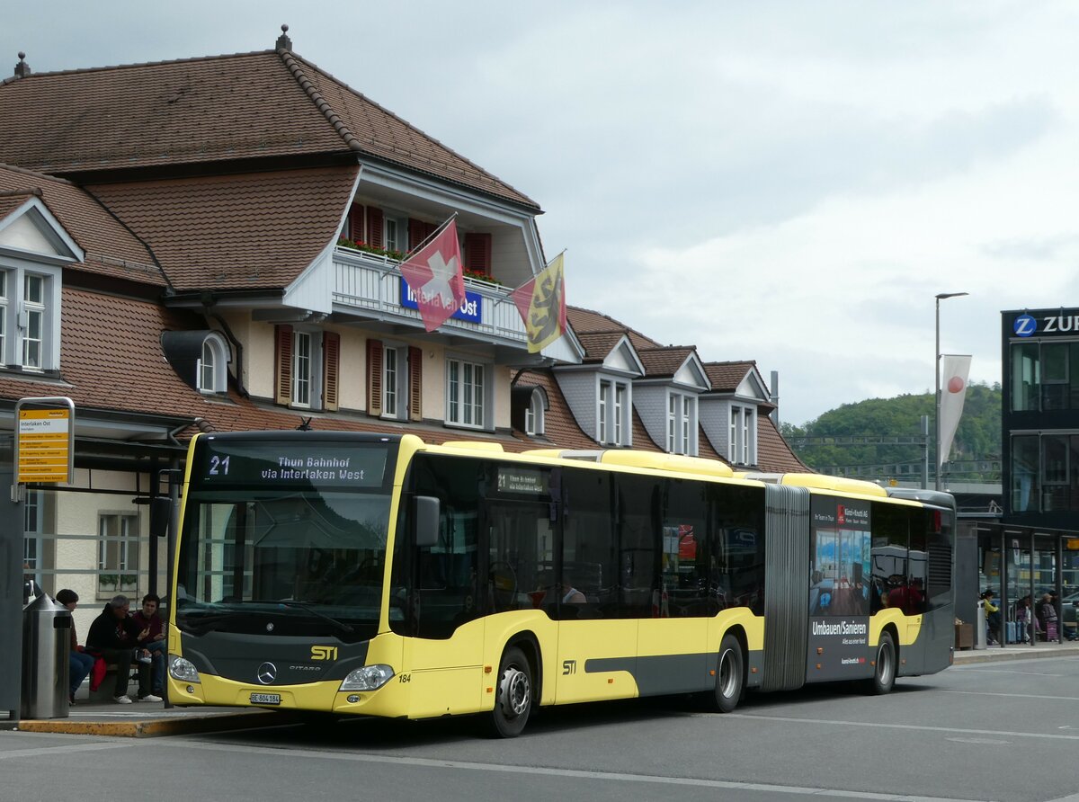 (250'256) - STI Thun - Nr. 184/BE 804'184 - Mercedes am 19. Mai 2023 beim Bahnhof Interlaken Ost