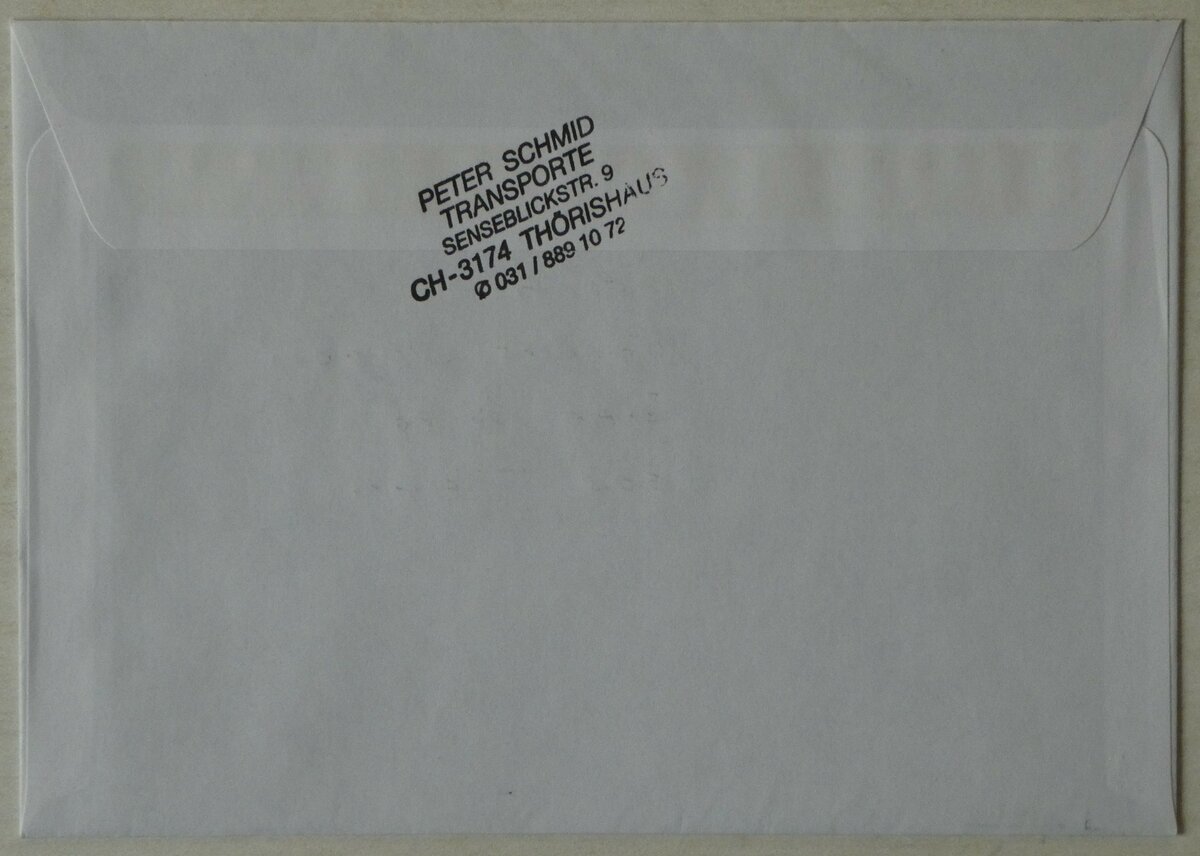 (251'098) - Schmid-Briefumschlag vom 18. November 2010 am 6. Juni 2023 in Thun (Rckseite)