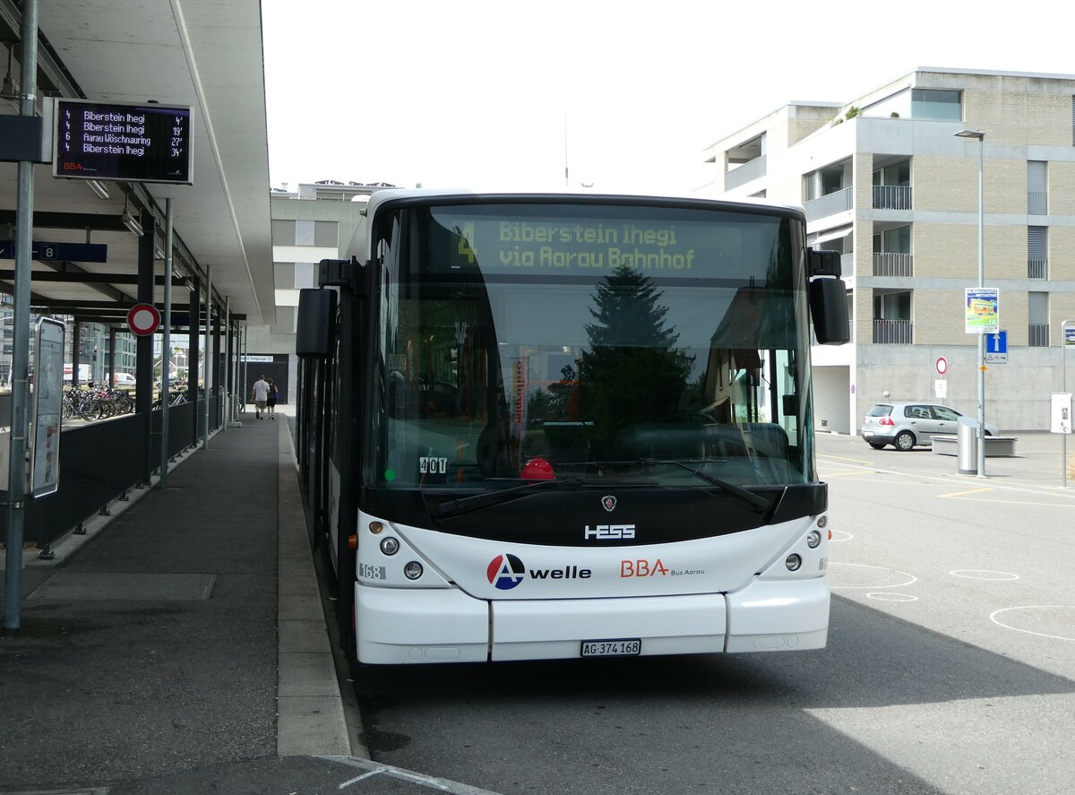 (251'791) - BBA Aarau - Nr. 168/AG 374'168 - Scania/Hess am 20. Juni 2023 beim Bahnhof Suhr