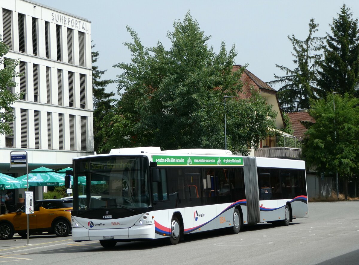 (251'792) - BBA Aarau - Nr. 172/AG 374'172 - Scania/Hess am 20. Juni 2023 beim Bahnhof Suhr