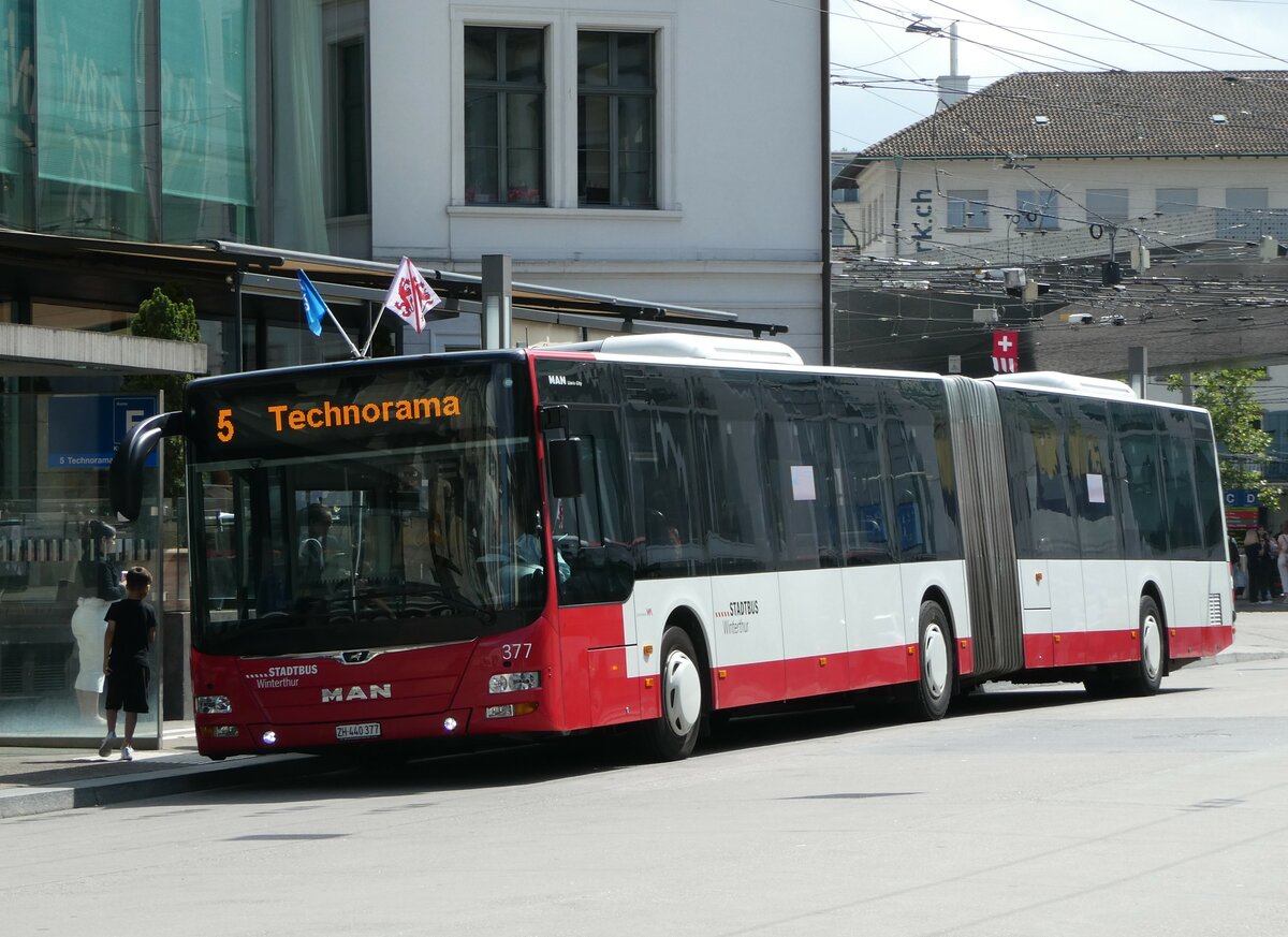(252'309) - SW Winterthur - Nr. 377/ZH 440'377 - MAN am 2. Juli 2023 beim Hauptbahnhof Winterthur