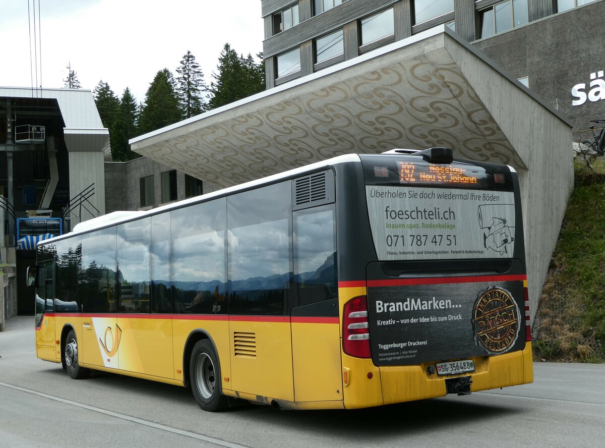 (252'346) - PostAuto Ostschweiz - SG 356'488/PID 5690 - Mercedes (ex Schmidt, Oberbren) am 4. Juli 2023 in Schwgalp, Sntis-Schwebebahnen
