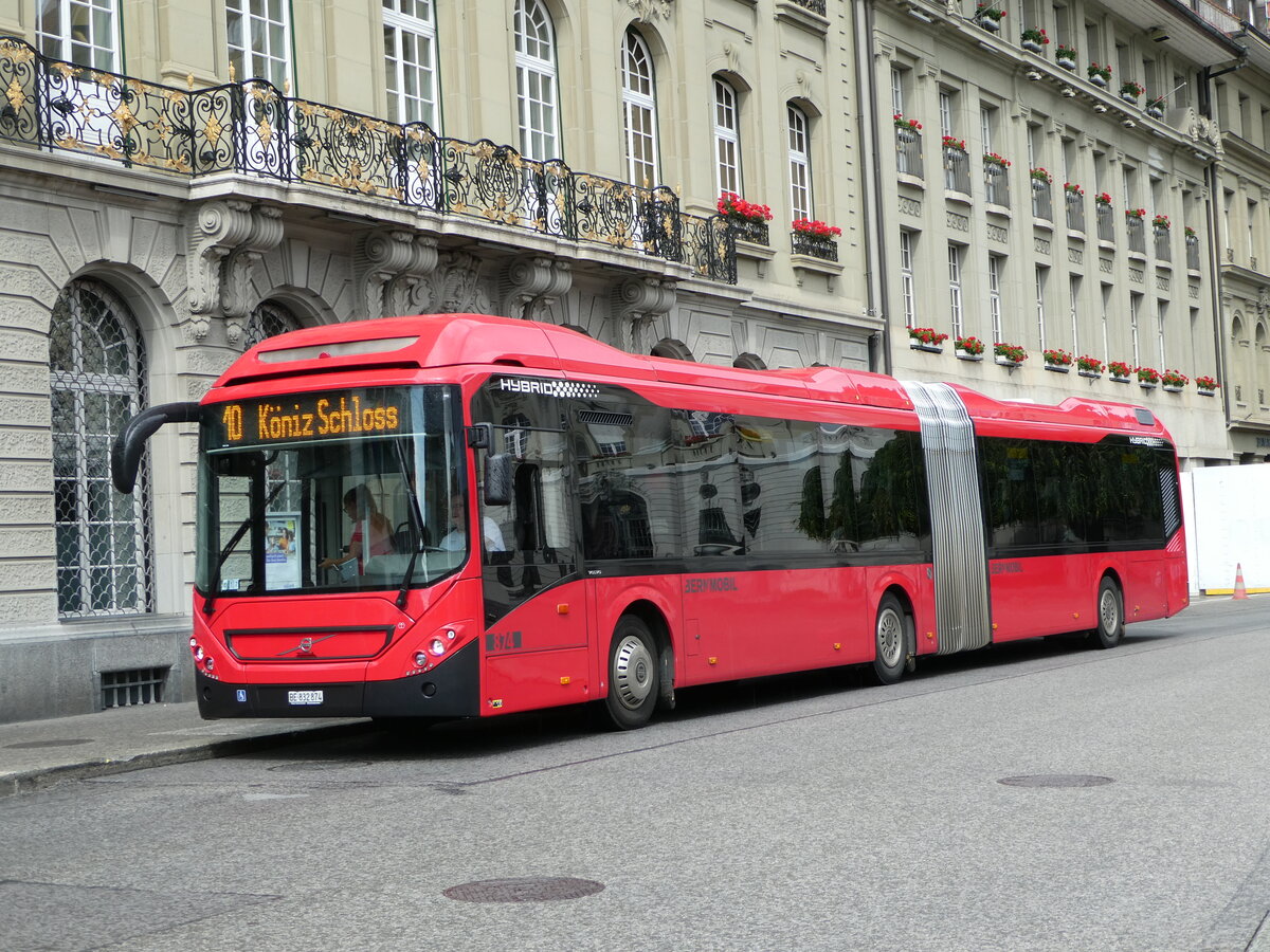 (252'938) - Bernmobil, Bern - Nr. 874/BE 832'874 - Volvo am 24. Juli 2023 in Bern, Bundesplatz