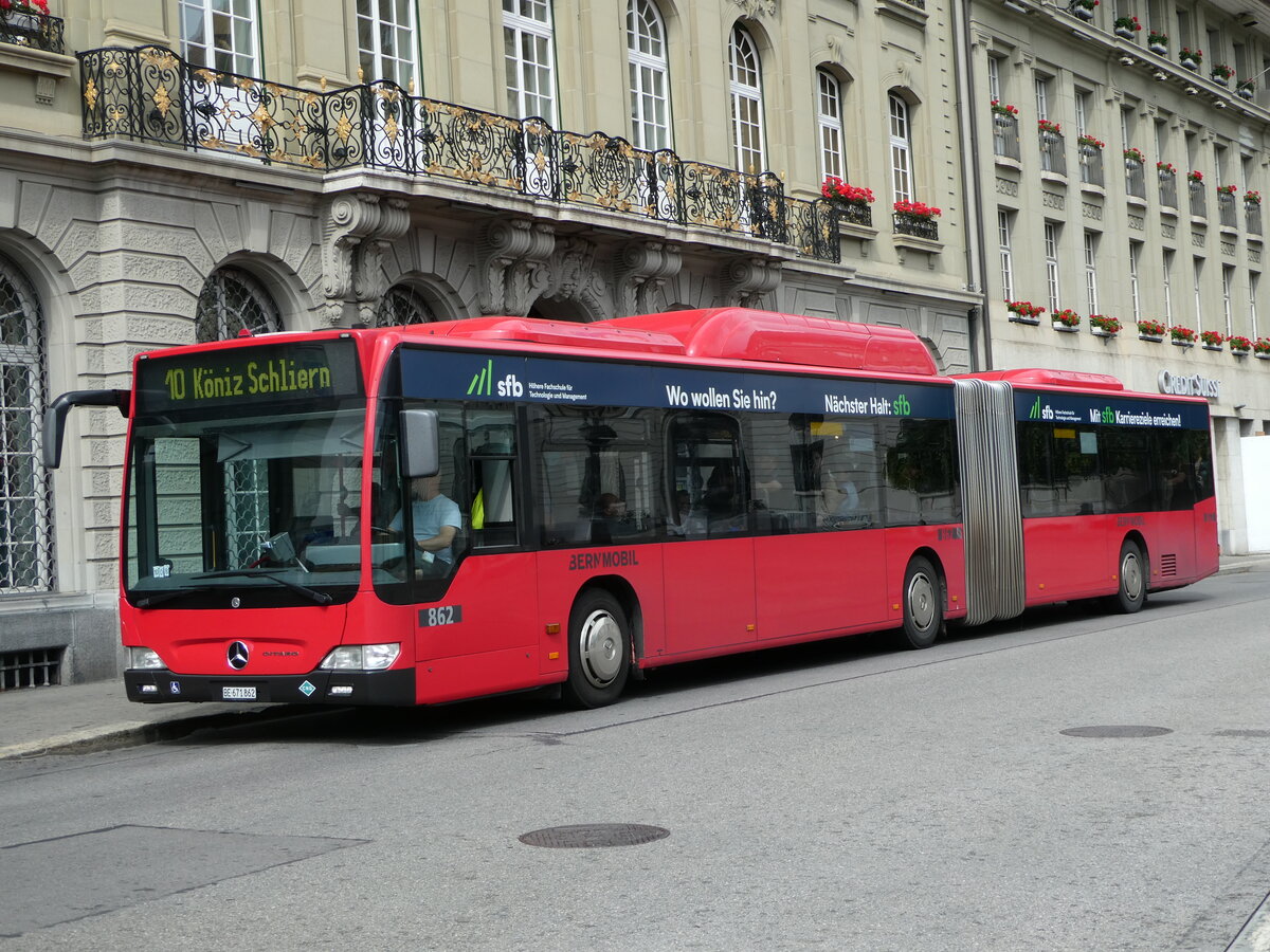 (252'939) - Bernmobil, Bern - Nr. 862/BE 671'862 - Mercedes am 24. Juli 2023 in Bern, Bundesplatz 