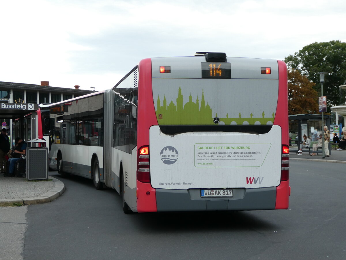 (254'323) - NVG Wrzburg - Nr. 817/W-AK 817 - Mercedes am 29. August 2023 beim Bahnhof Wrzburg