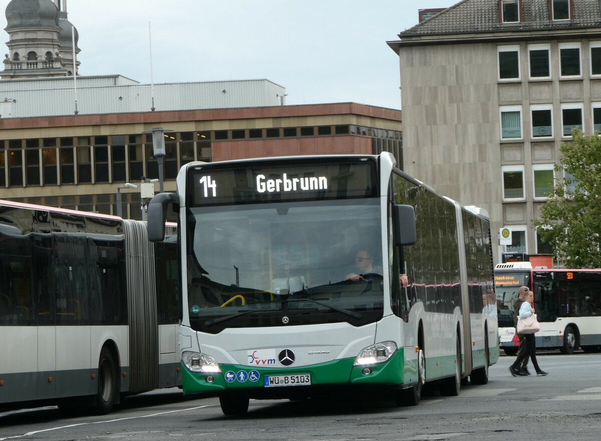 (254'341) - Hauck, Westheim - W-B 5103 - Mercedes am 29. August 2023 beim Bahnhof Wrzburg 