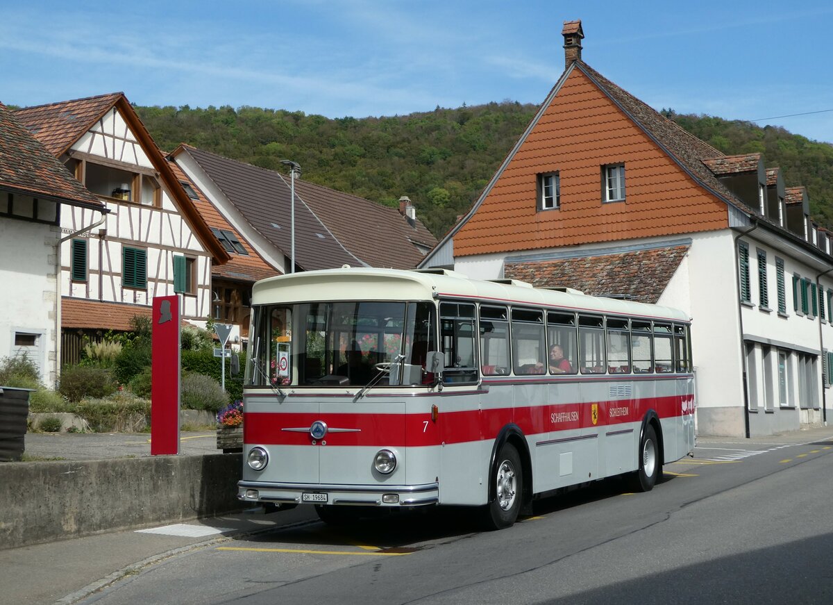 (255'368) - Borer, Neuhausen - Nr. 7/SH 19'684 - Saurer/Tscher (ex Heiniger, Btzberg; ex ASS Schleitheim Nr. 22; ex ASS Schleitheim Nr. 7) am 17. September 2023 in Lhningen, Dorf