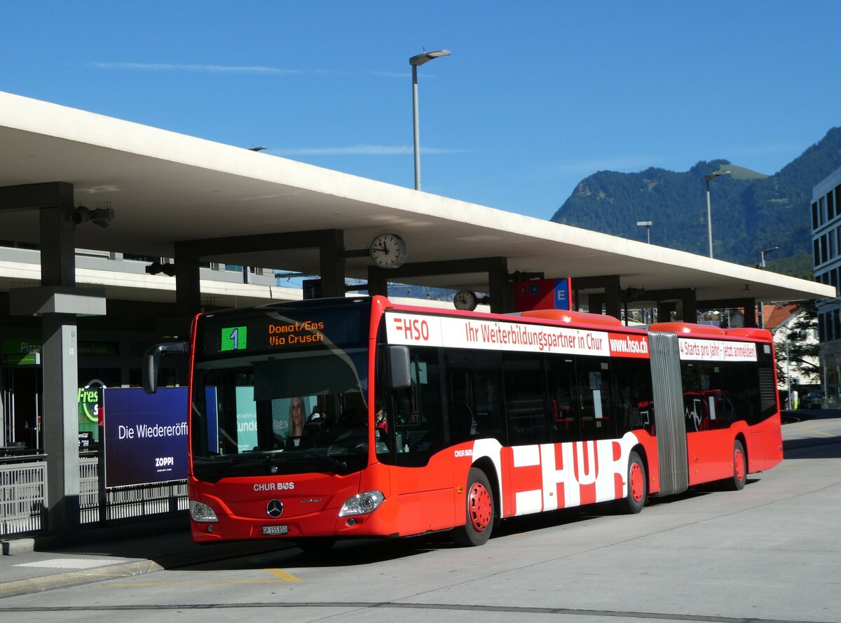 (255'570) - Chur Bus, Chur - Nr. 50/GR 155'850 - Mercedes am 26. September 2023 beim Bahnhof Chur