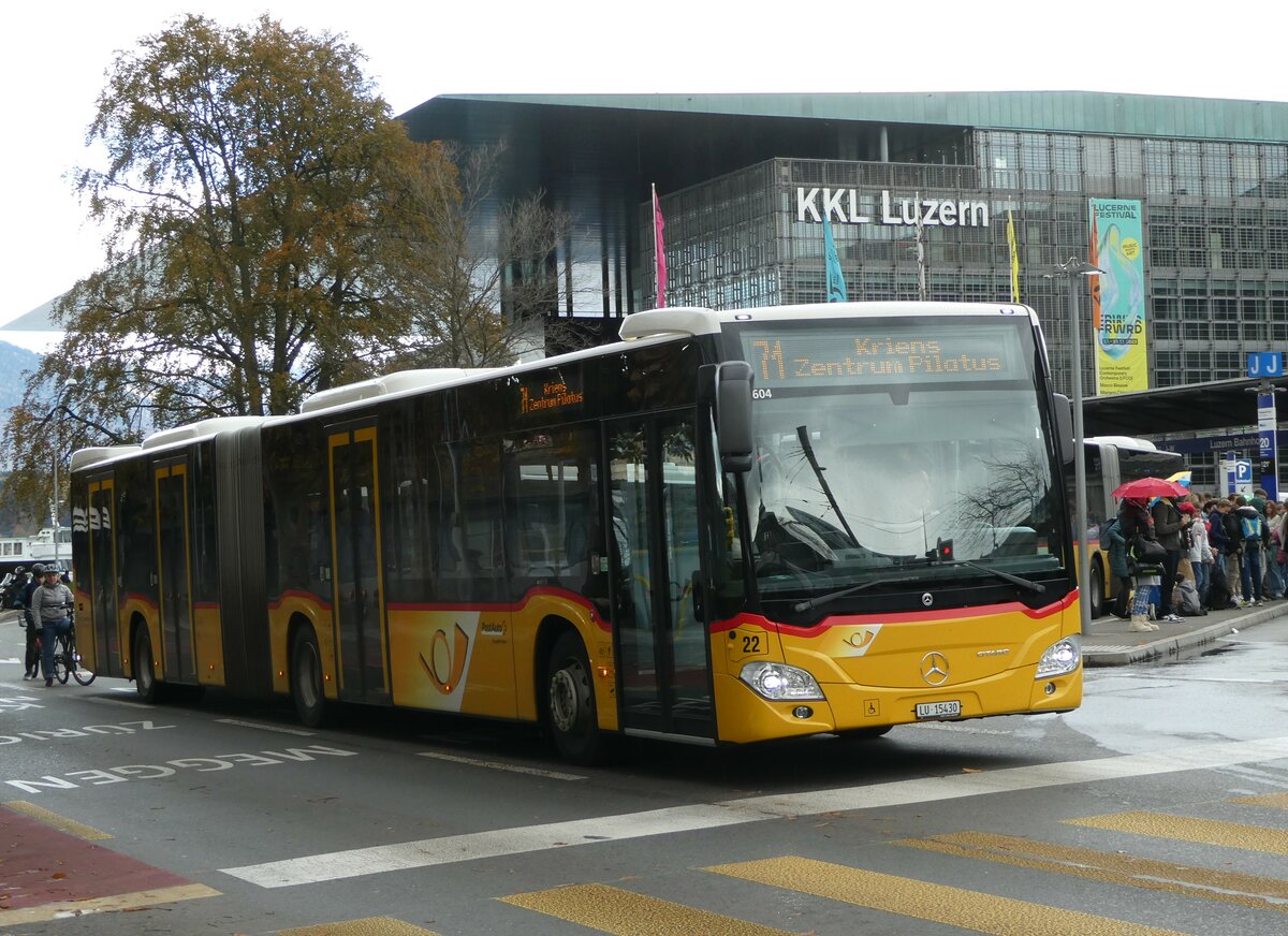 (256'860) - Bucheli, Kriens - Nr. 22/LU 15'430/PID 11'604 - Mercedes am 10. November 2023 beim Bahnhof Luzern