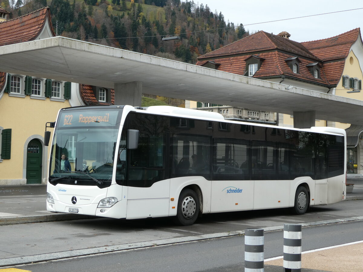 (257'075) - Schneider, Ermenswil - Nr. 2/SG 189'770 - Mercedes am 18. November 2023 beim Bahnhof Wattwil