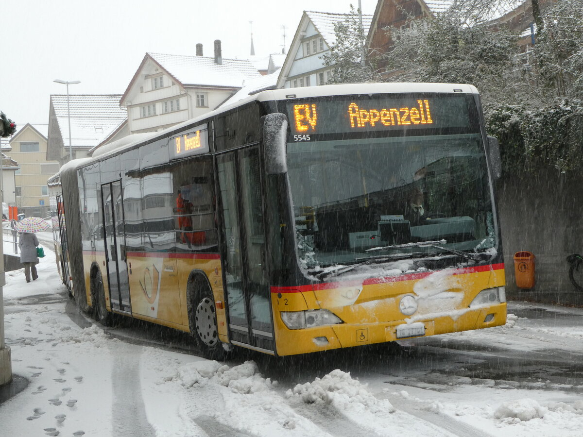 (257'305) - Eurobus, Arbon - Nr. 2/TG 27'701/PID 5545 - Mercedes am 28. November 2023 beim Bahnhof Waldstatt